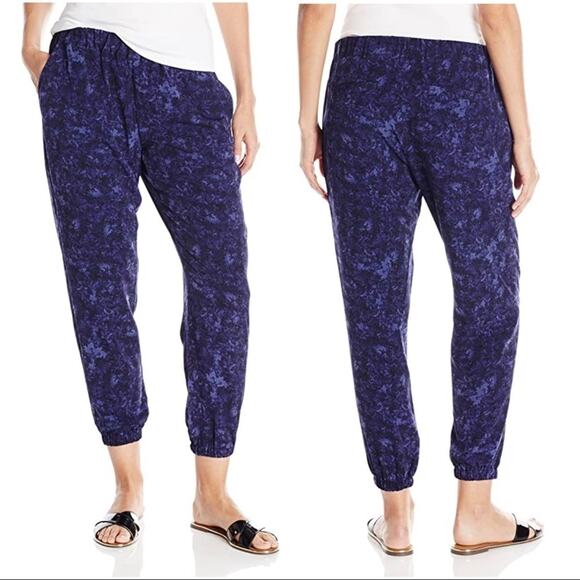 DKNY JEANS Nature Pattern Boho Jogger Pants in Ink Blue Size XS - Picture 1 of 8